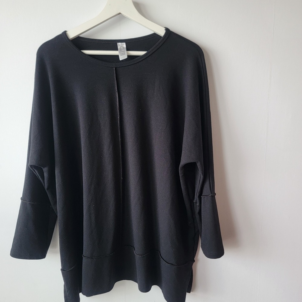 SPANX women's Perfect Length‎ Top size L Dolman 3/4 Sleeve Very Black